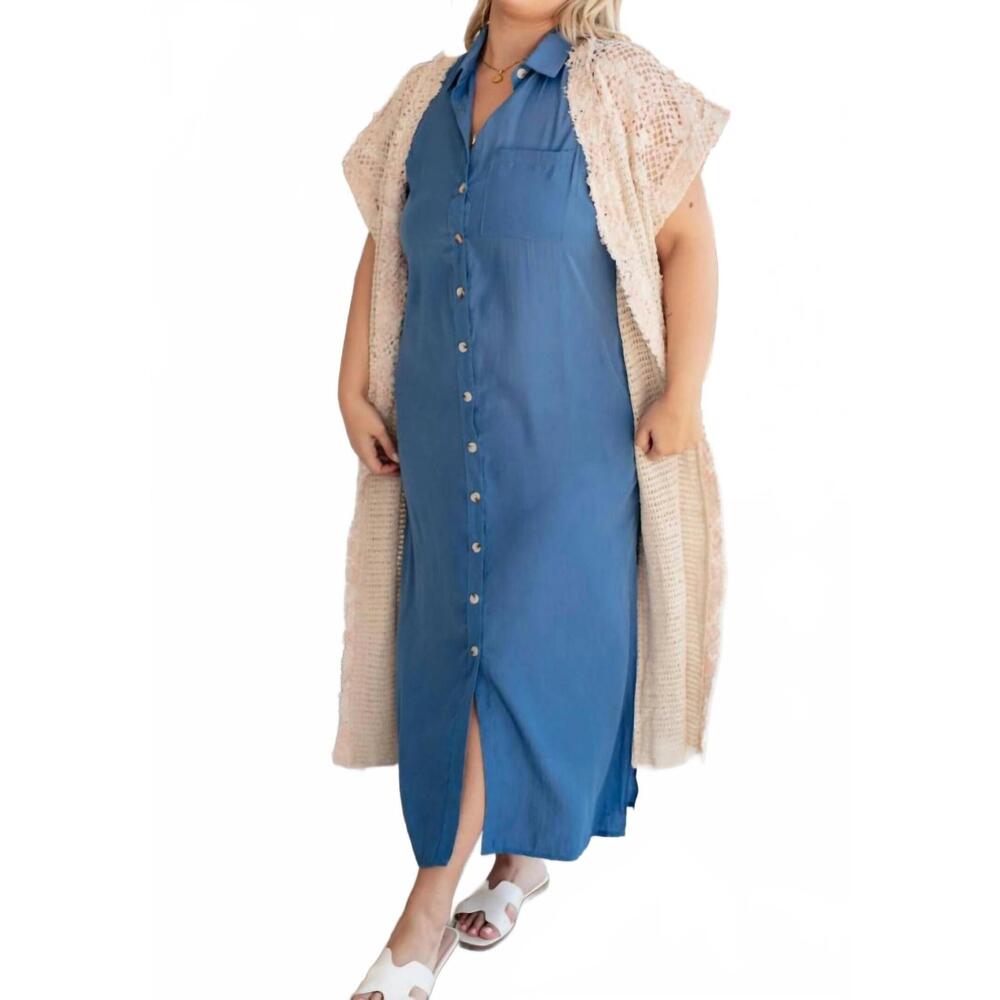NEW COZY CASUAL harper dress in blue